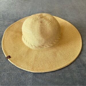 REl Paper Floppy Wide Brim Packable Tan Hat Size OS